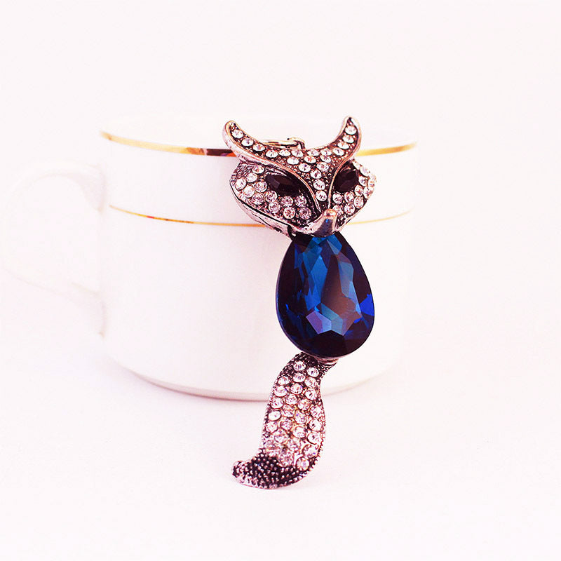 Wholesale Crystal Fox Animal Zinc Alloy Keychains